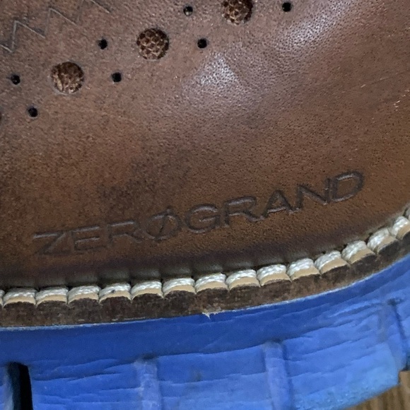 Cole Haan Brown and Blue Oxfords with Modern Sole - Picture 3 of 4